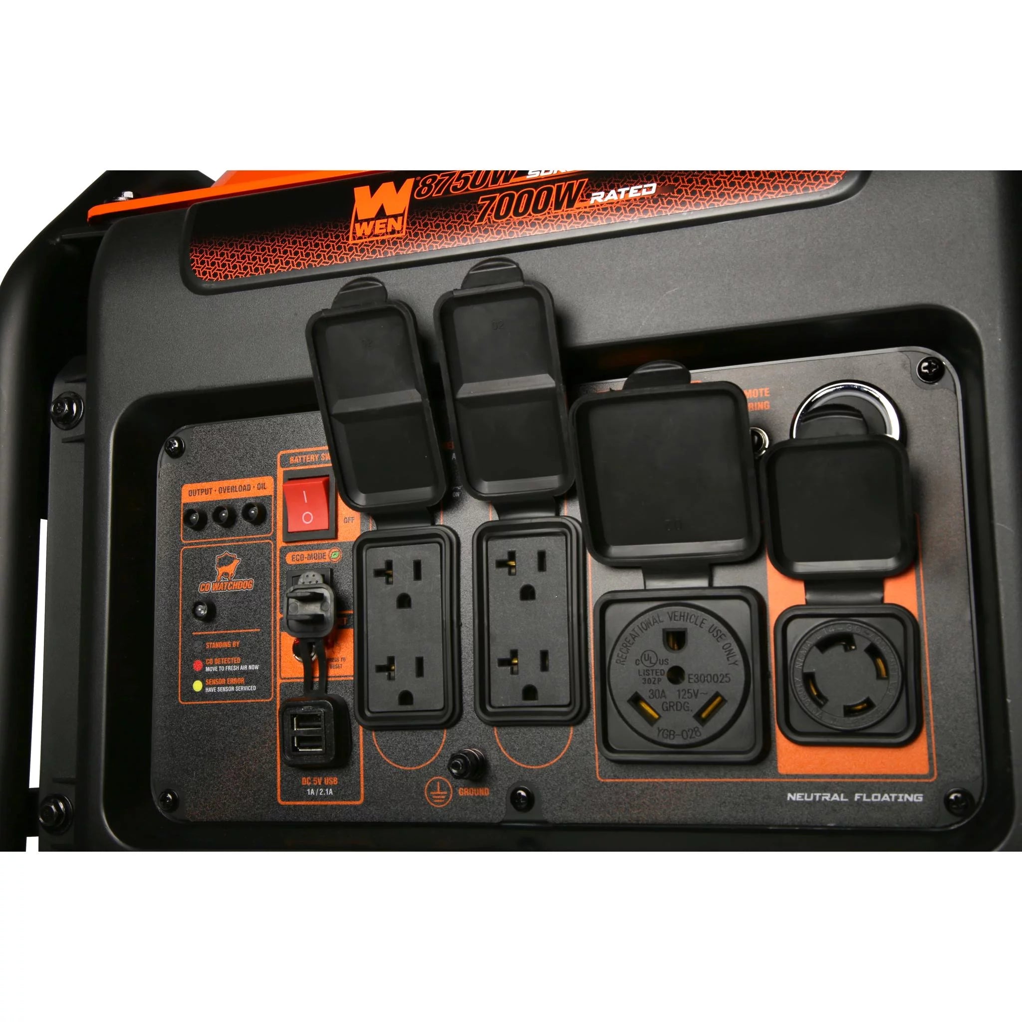 8750-Watt Dual Fuel Open Frame Inverter Generator with Remote Electric Start E15338
