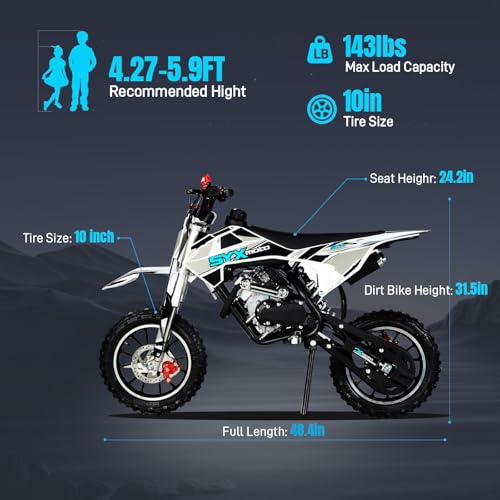 Mini Dirt Bike 58cc 4-Stroke Gas Pocket Motorbike with Disc Brakes H8184