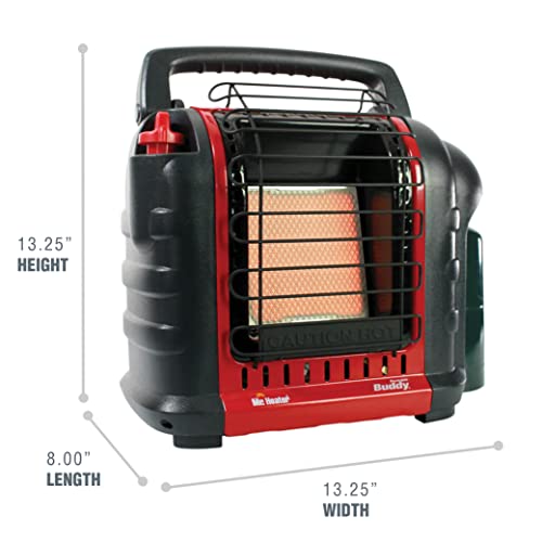 Portable Propane Radiant Heater 4,000-9,000 BTU Red Black M58882