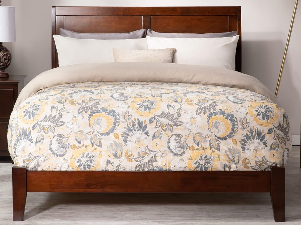 King Walnut Wood Platform Bed F6715