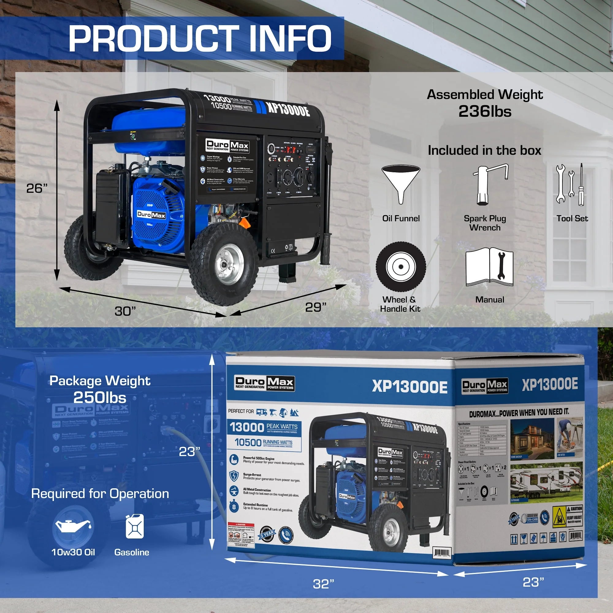13,000 Watt Portable Gas Powered Generator Q703470