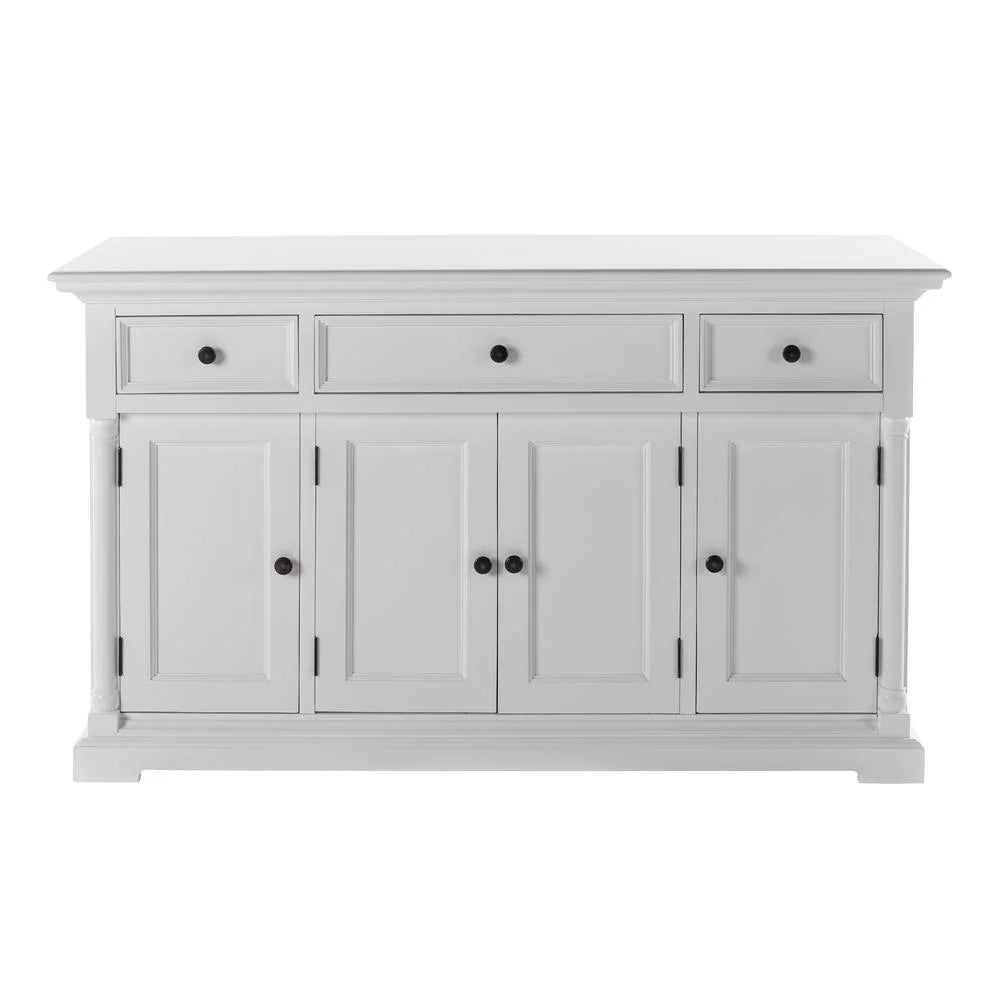 White Four-Door Buffet with Three Drawers Z557