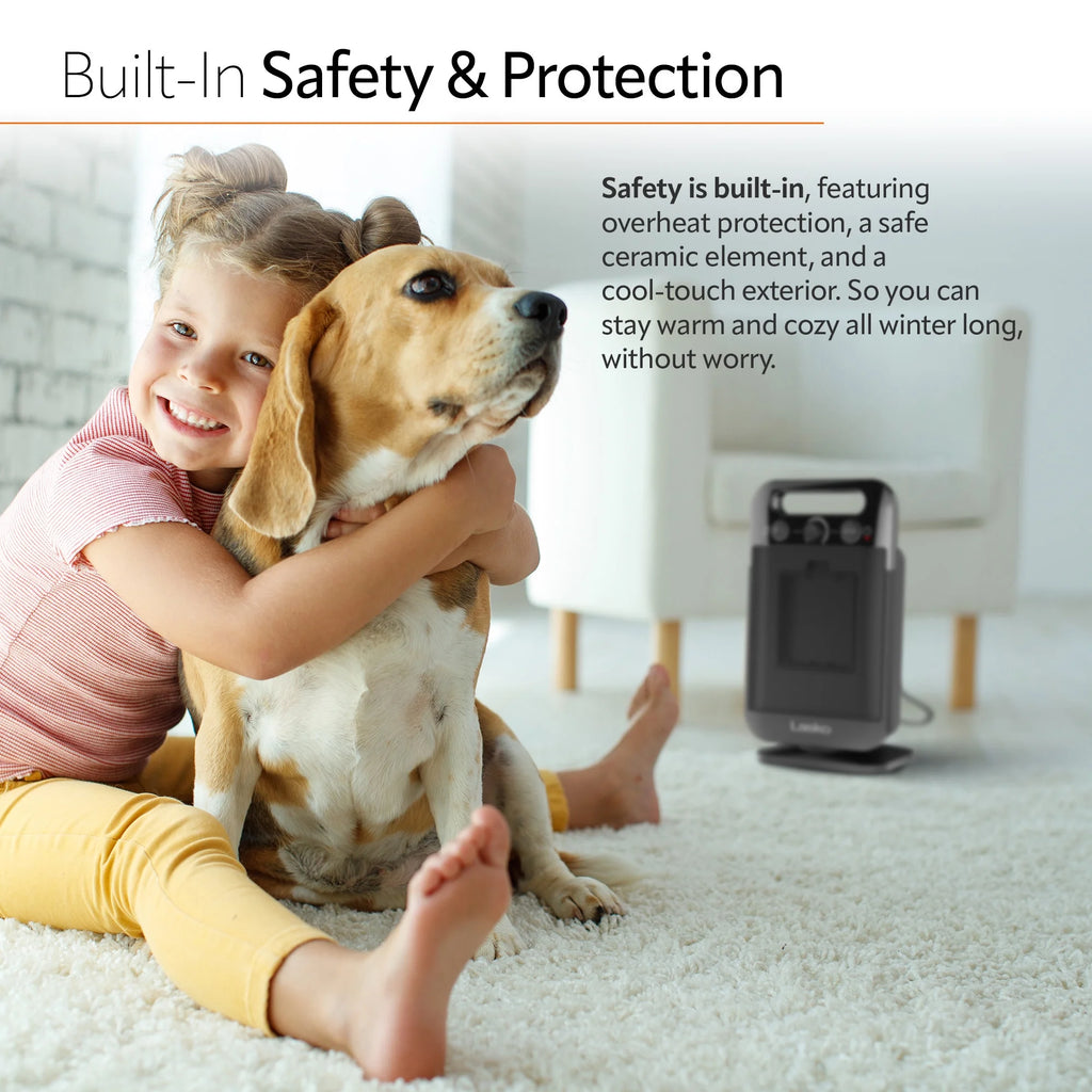 12" Oscillating Ceramic Space Heater with Thermostat, Black V978182