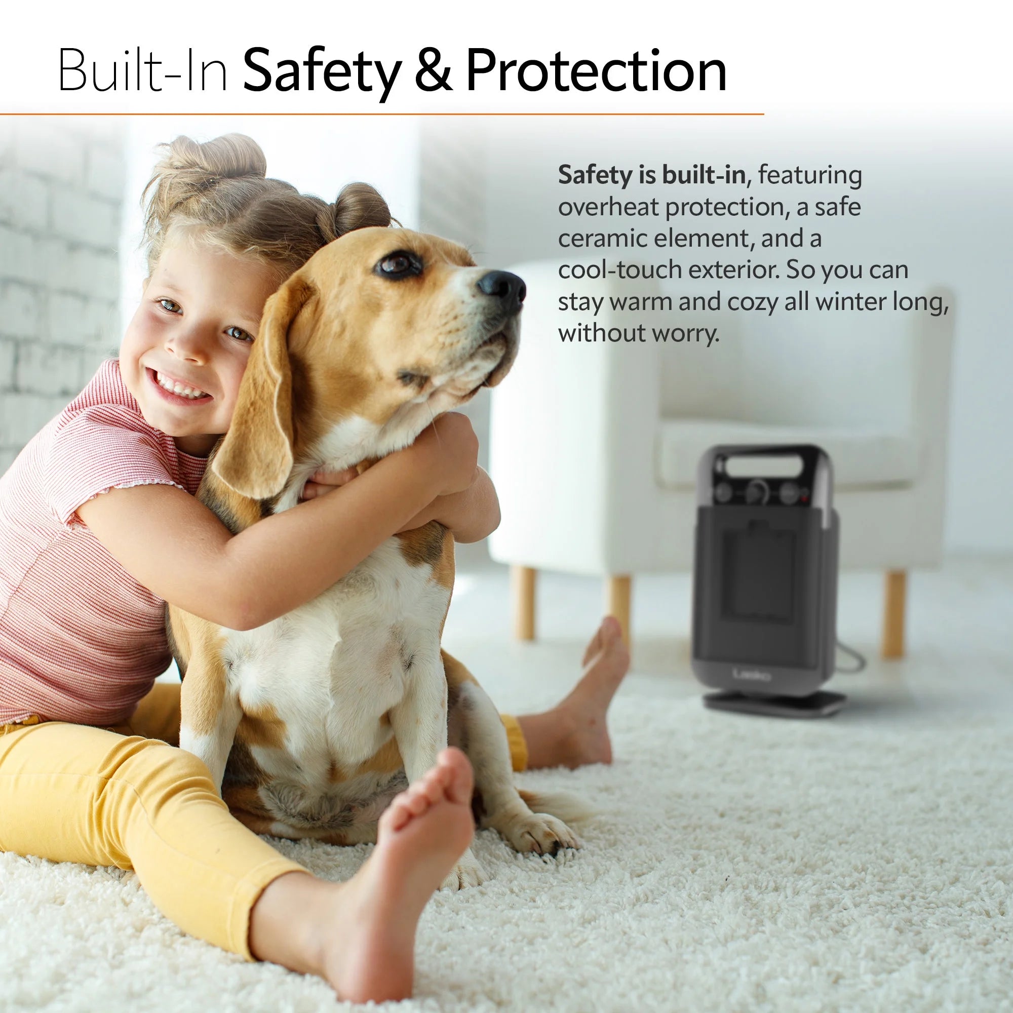 12" Oscillating Ceramic Space Heater with Thermostat, Black V978182