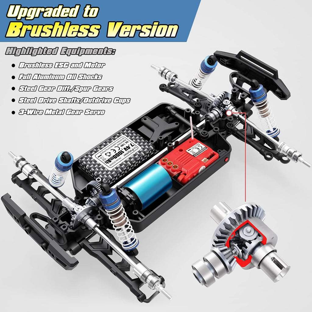 1/18 Scale 4WD Brushless RC Truck with Extra Shell and Battery K374