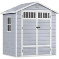 Gray Resin Storage Shed with Lockable Door T7408