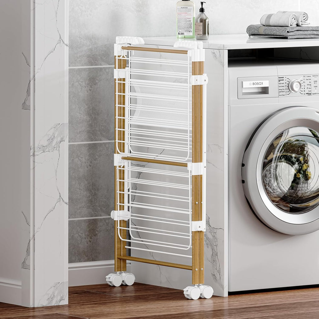 Collapsible Metal Drying Rack with Wheels N881627
