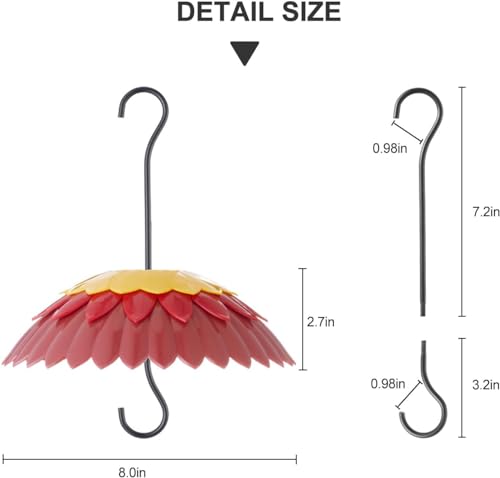 Red Hanging 8 inch Bird Feeder Dome Cover M876