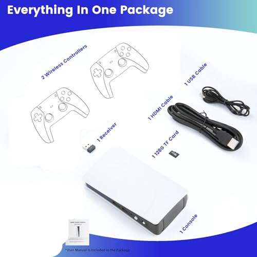 128GB 4k Wireless Retro Video Game Console with 2.4G Wireless Controllers C93956