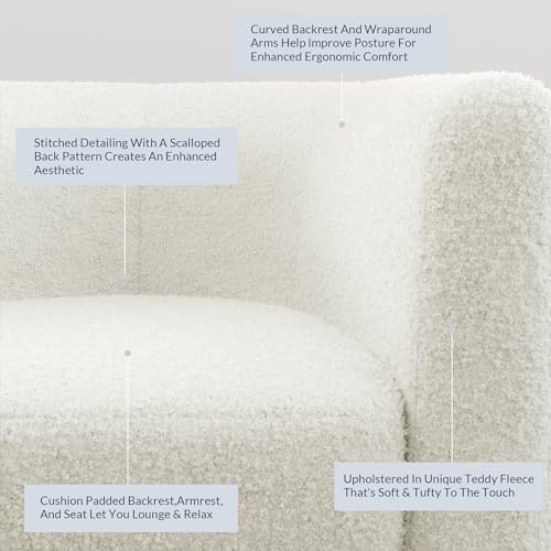 Linen Round Accent Barrel Chair with Flared Legs M258312