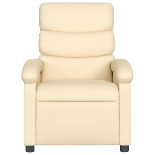 Cream Fabric Recliner Chair with Manual Adjustment Z6912