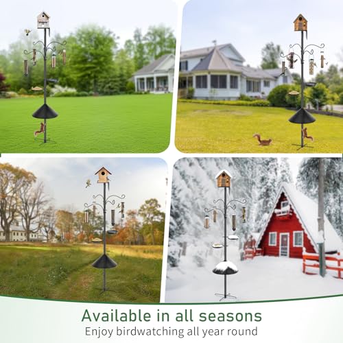 92 Inch Heavy Duty Bird Feeder Pole with Baffle A1180