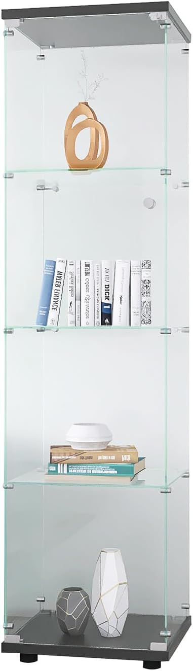 4 Shelves Glass Display Cabinet with Door H316