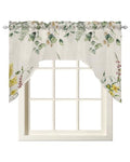 3 Pieces Tier with Swag Window Curtains Set, 27.5W x 36L Light Filtering L10946