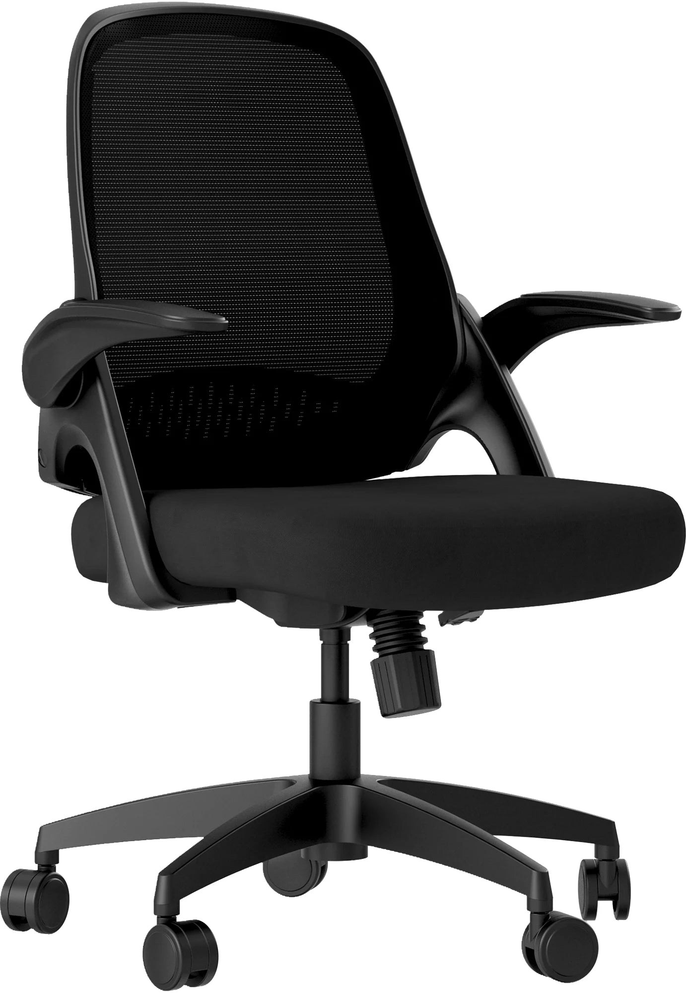 Black Swivel Desk Chair with Flip-up Arms and Adjustable Height X986