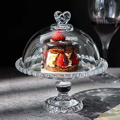 Clear Glass Cake Plate with Dome G574