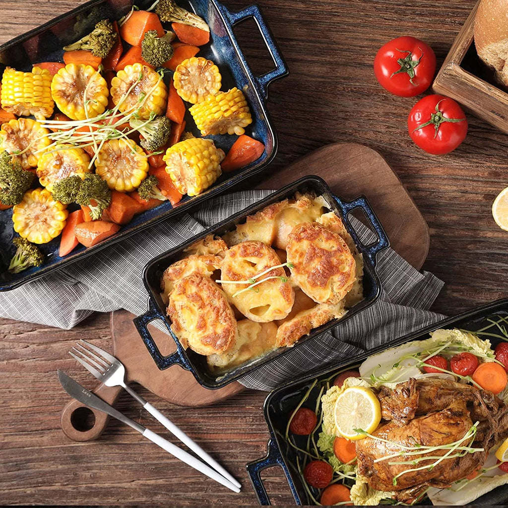 7-Piece Porcelain Blue Bakeware Set V419149