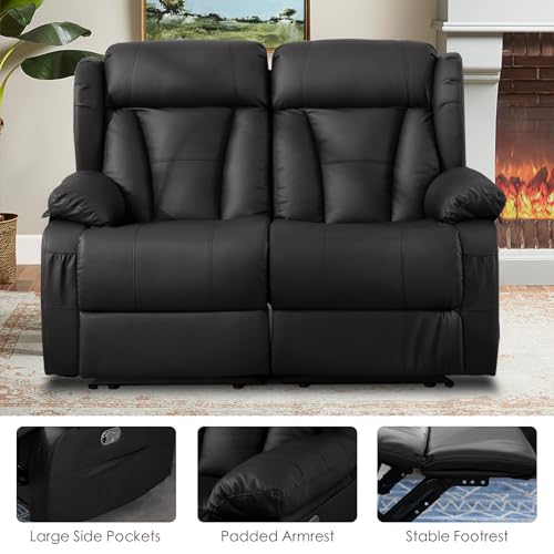 Brown RV Loveseat Recliner Sofa with Side Pockets Z101893