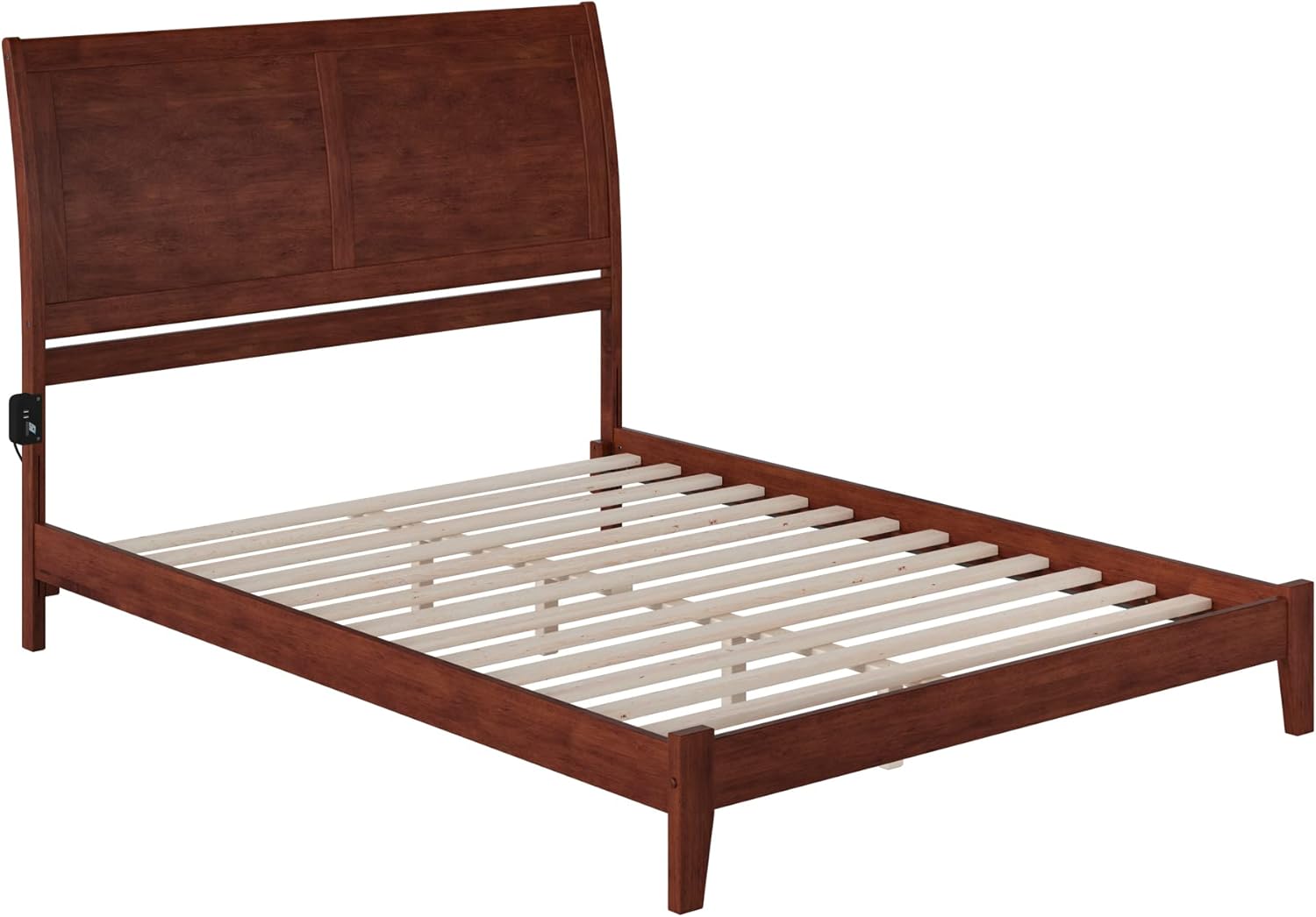King Walnut Wood Platform Bed F6715