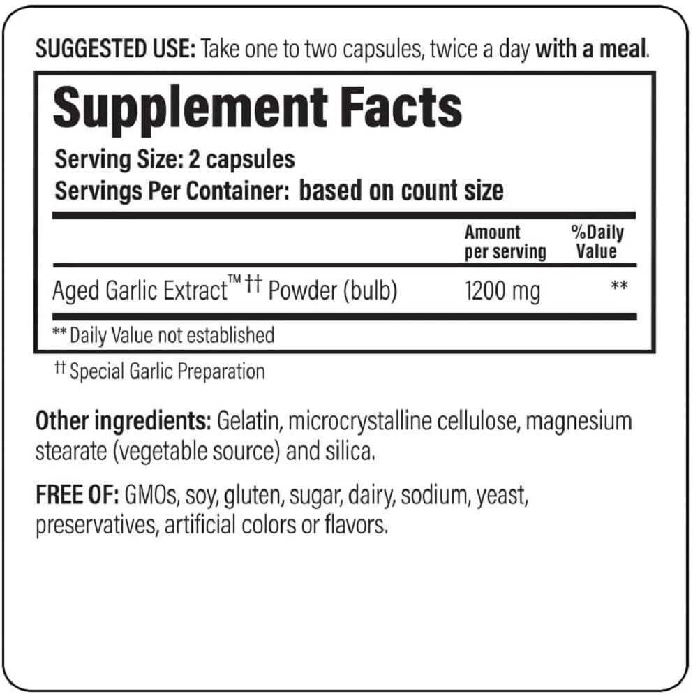 Aged Garlic Extract Cardiovascular Capsules B85415