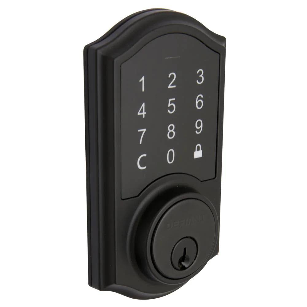 Matte Black Electronic Single Cylinder Touchpad Deadbolt Z864094