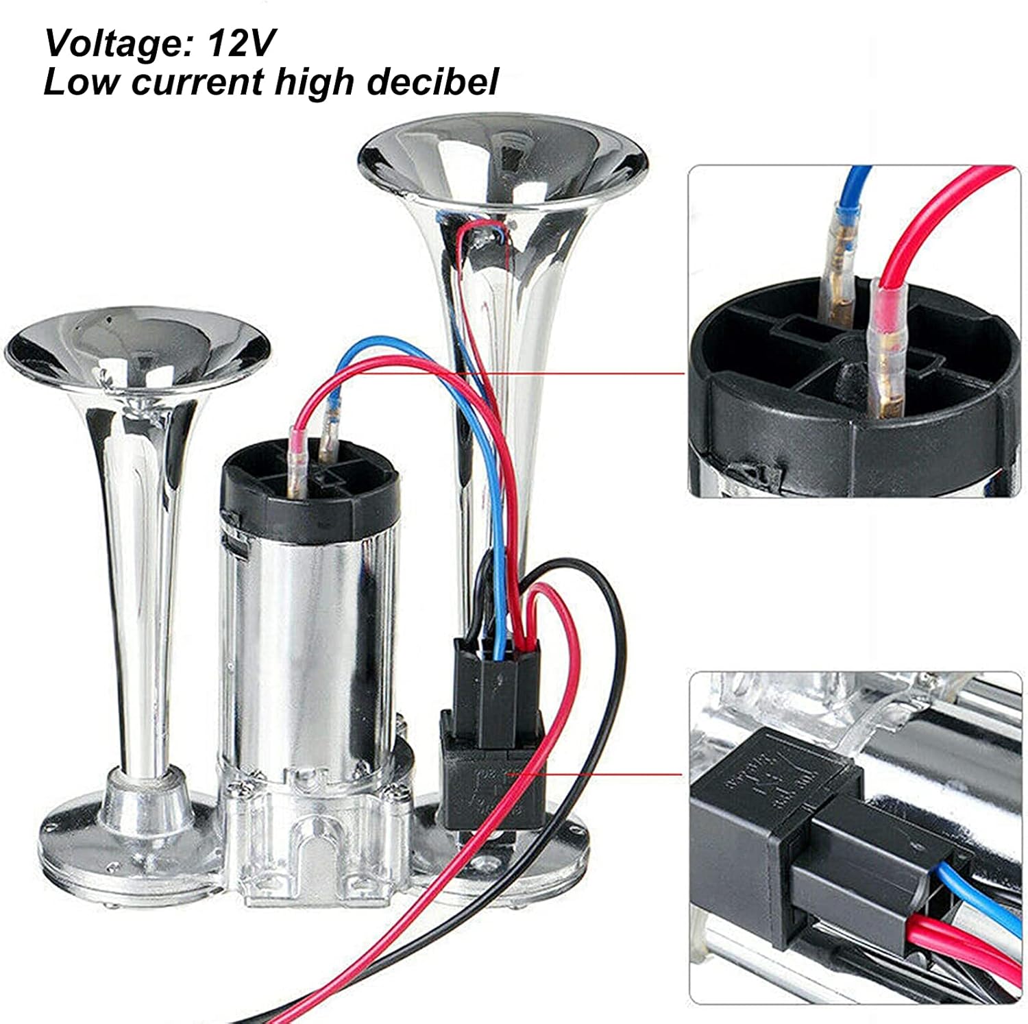 150DB Super Loud Air Horn Kit with Compressor Pack of 2 K5251