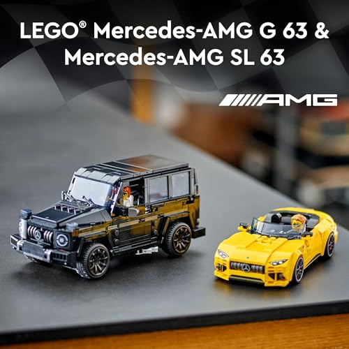 LEGO Speed Champions Mercedes-AMG G 63 & Mercedes-AMG SL 63 F1 Toy Car, 2 Building Sets with 2 Driver Minifigures B729679