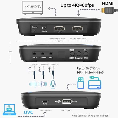 4K Video Recorder with HDMI Capture DVR N258