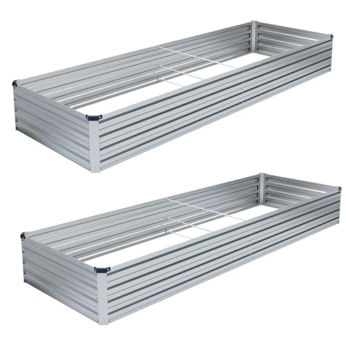 2PCS 12x4x1FT Galvanized Raised Garden Bed Kit A210313