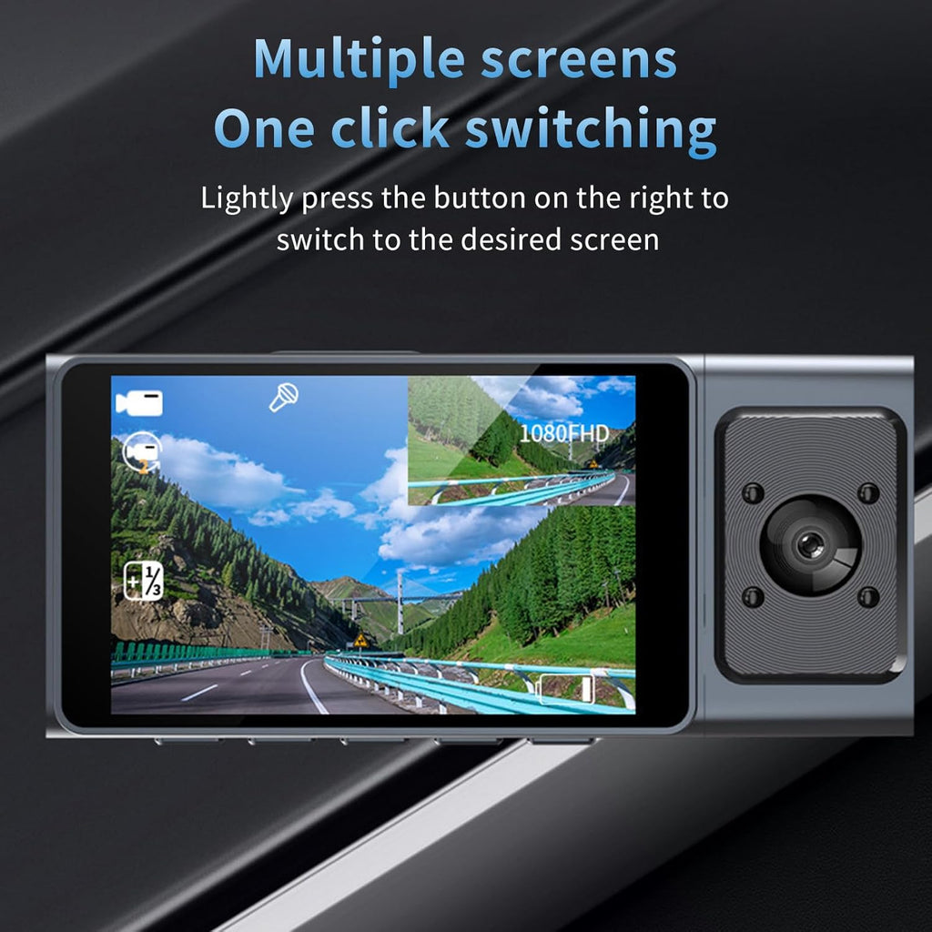 3 Channel Dash Cam with WiFi and Infrared Night Vision U963
