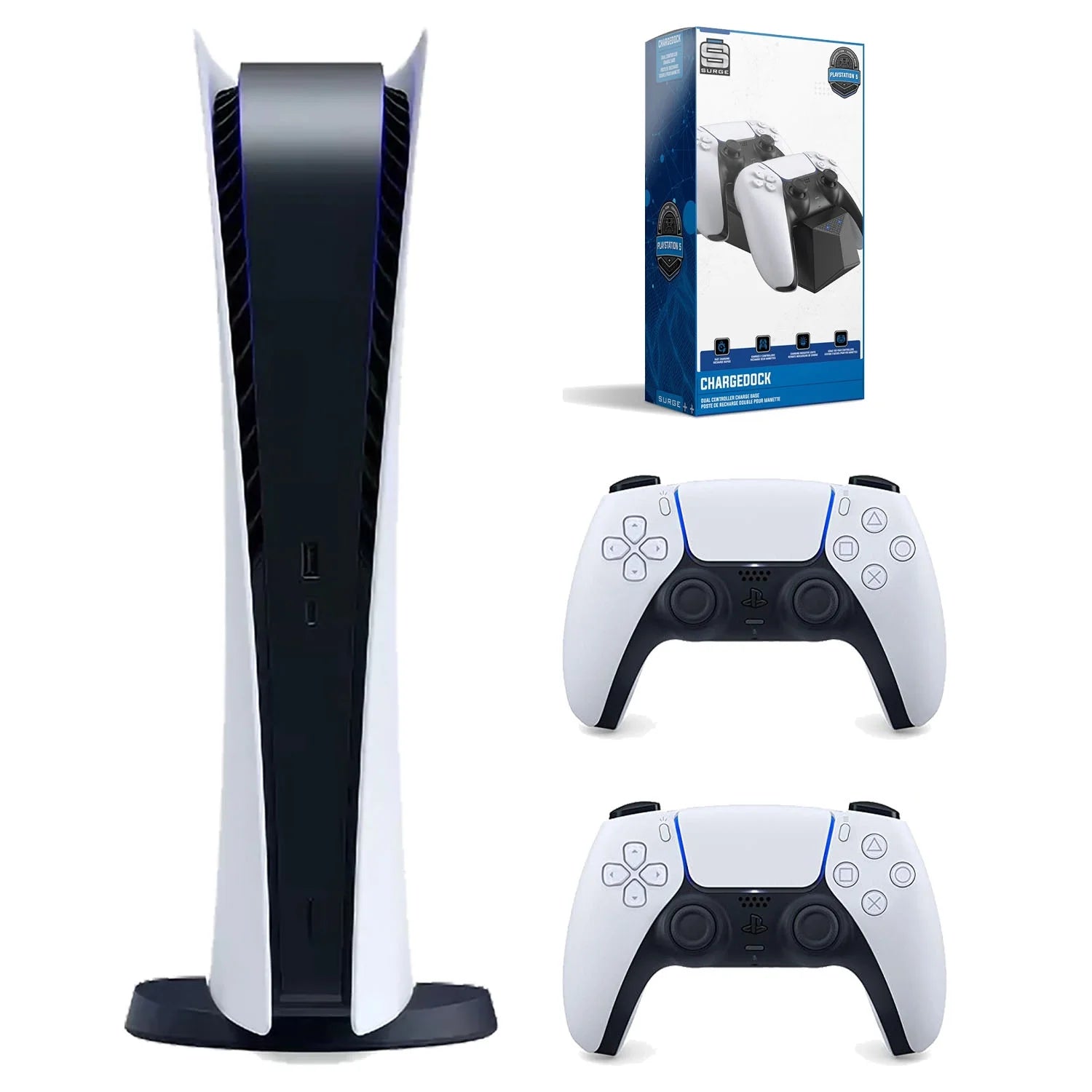 Playstation 5 Digital Edition Console with White Controller and Charge Dock B3486