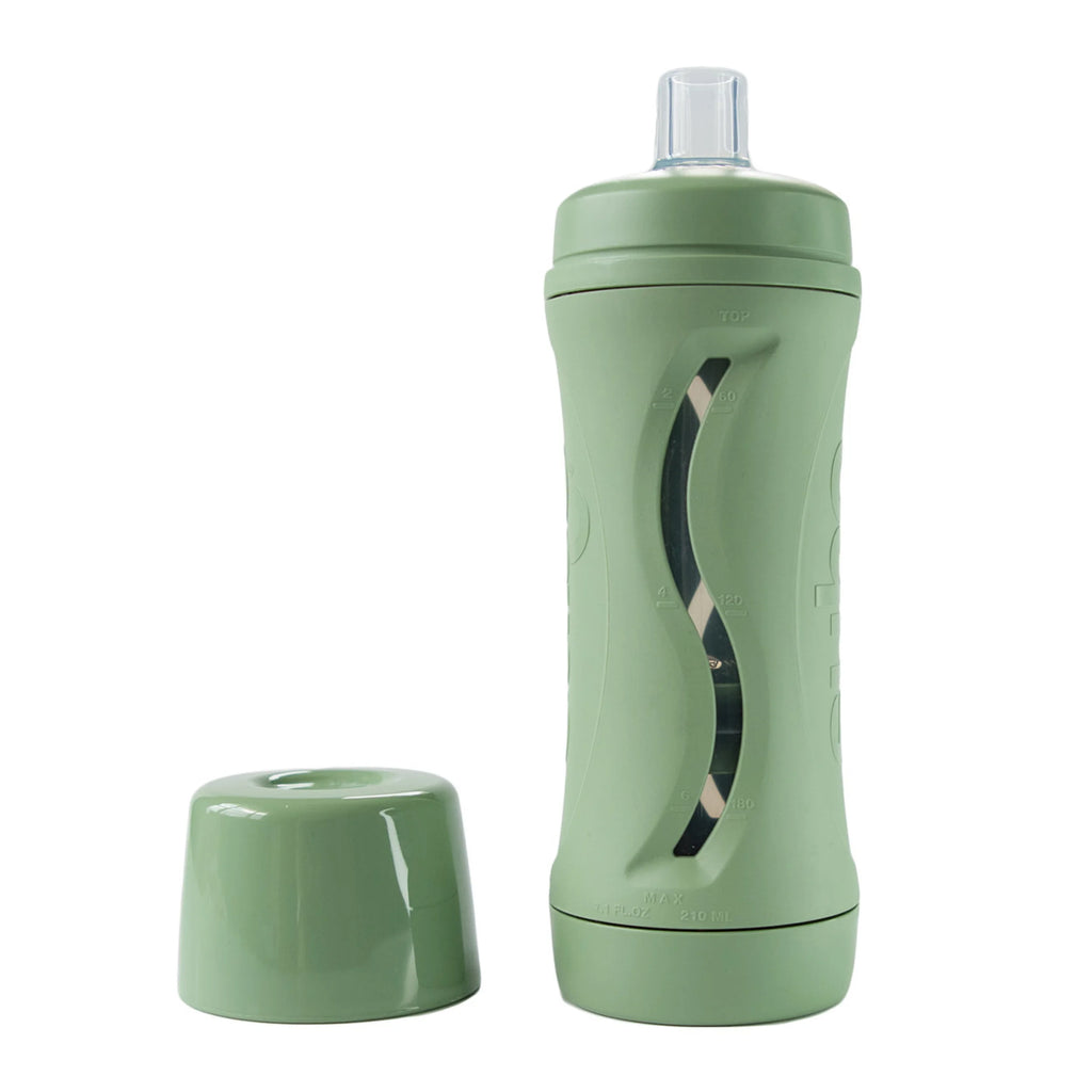 Baby Food Bottle Self Feeder Reusable Silicone Cup Sage J3360