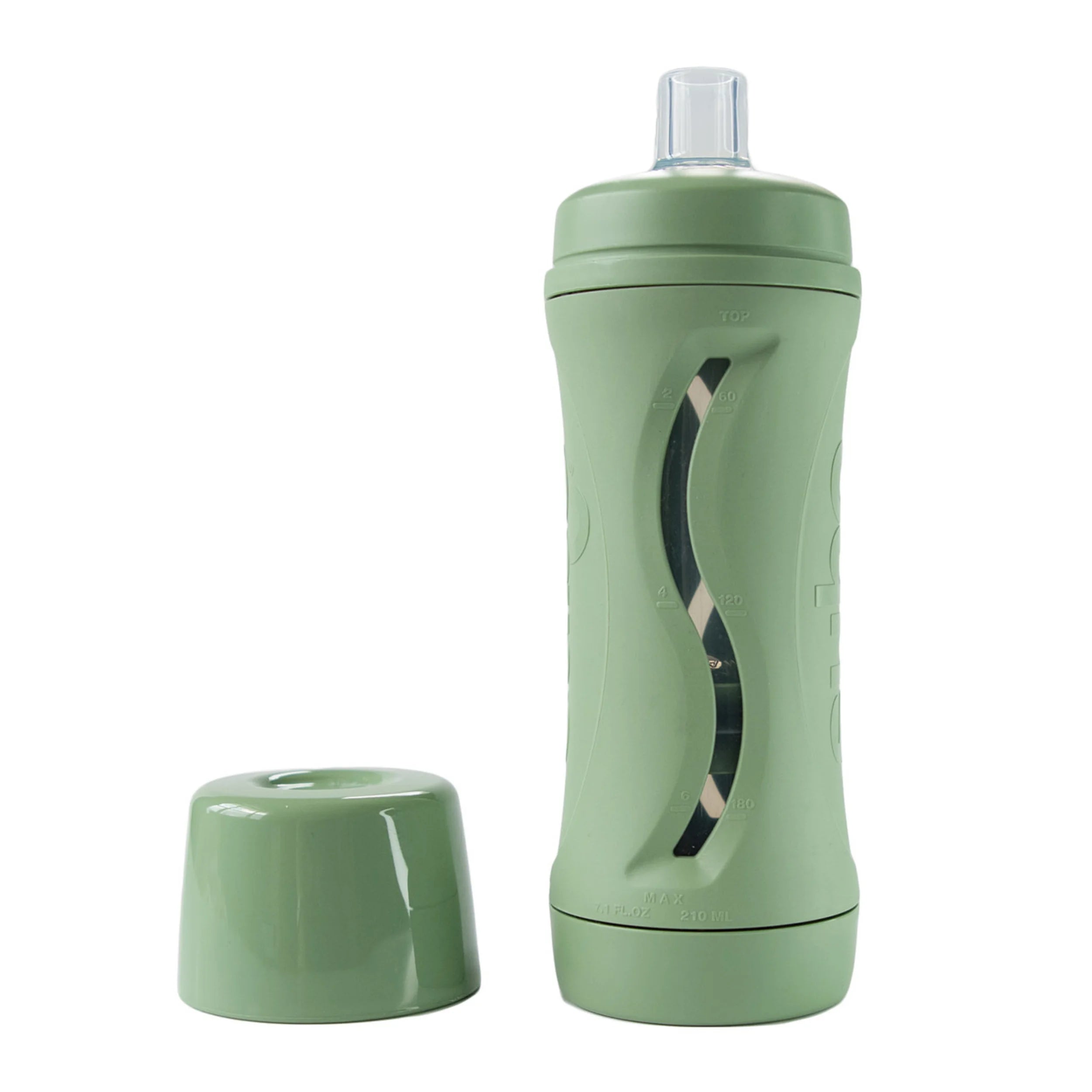Baby Food Bottle Self Feeder Reusable Silicone Cup Sage J3360