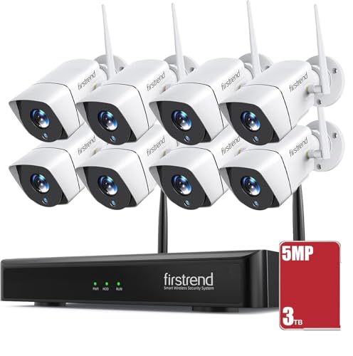 5MP 8 Camera Wireless Security Camera System with 8CH NVR 3TB Hard Drive Night Vision T59524
