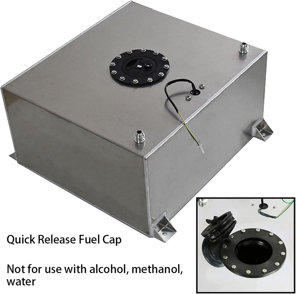 15 Gallon Polished Aluminum Fuel Cell Tank with Level Sender S608363