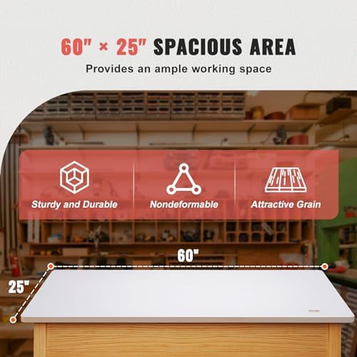 White 55" x 28" x 1" Solid Particle Board Desk Top L5813