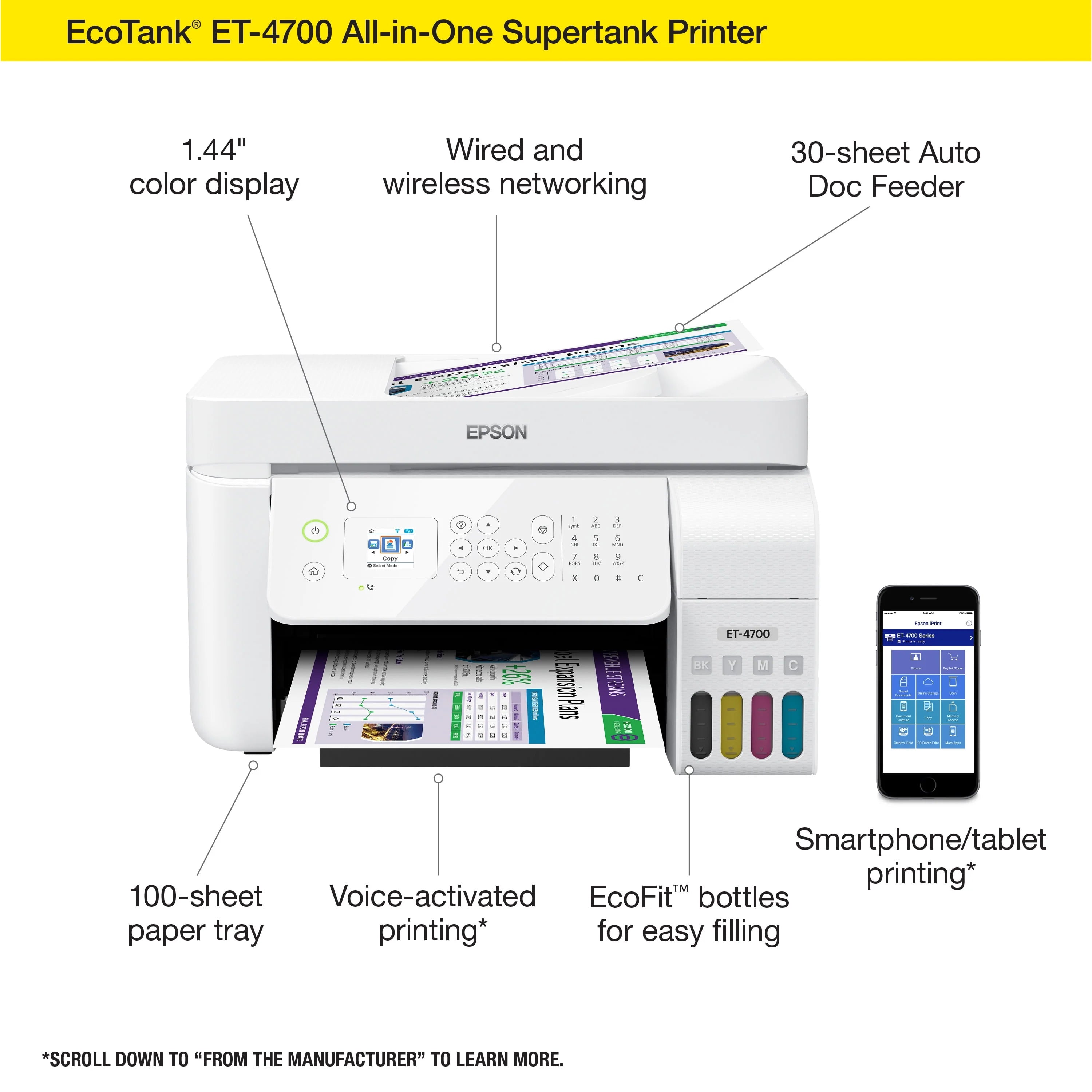 Wireless All-in-One Color Supertank Printer O702362