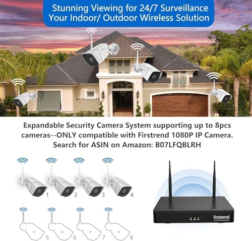 5MP 8 Camera Wireless Security Camera System with 8CH NVR 3TB Hard Drive Night Vision T59524