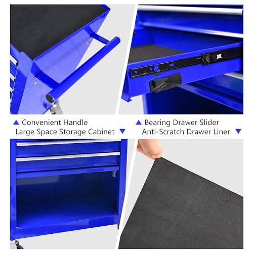 Orange Metal 4-Drawer Rolling Tool Cart H433