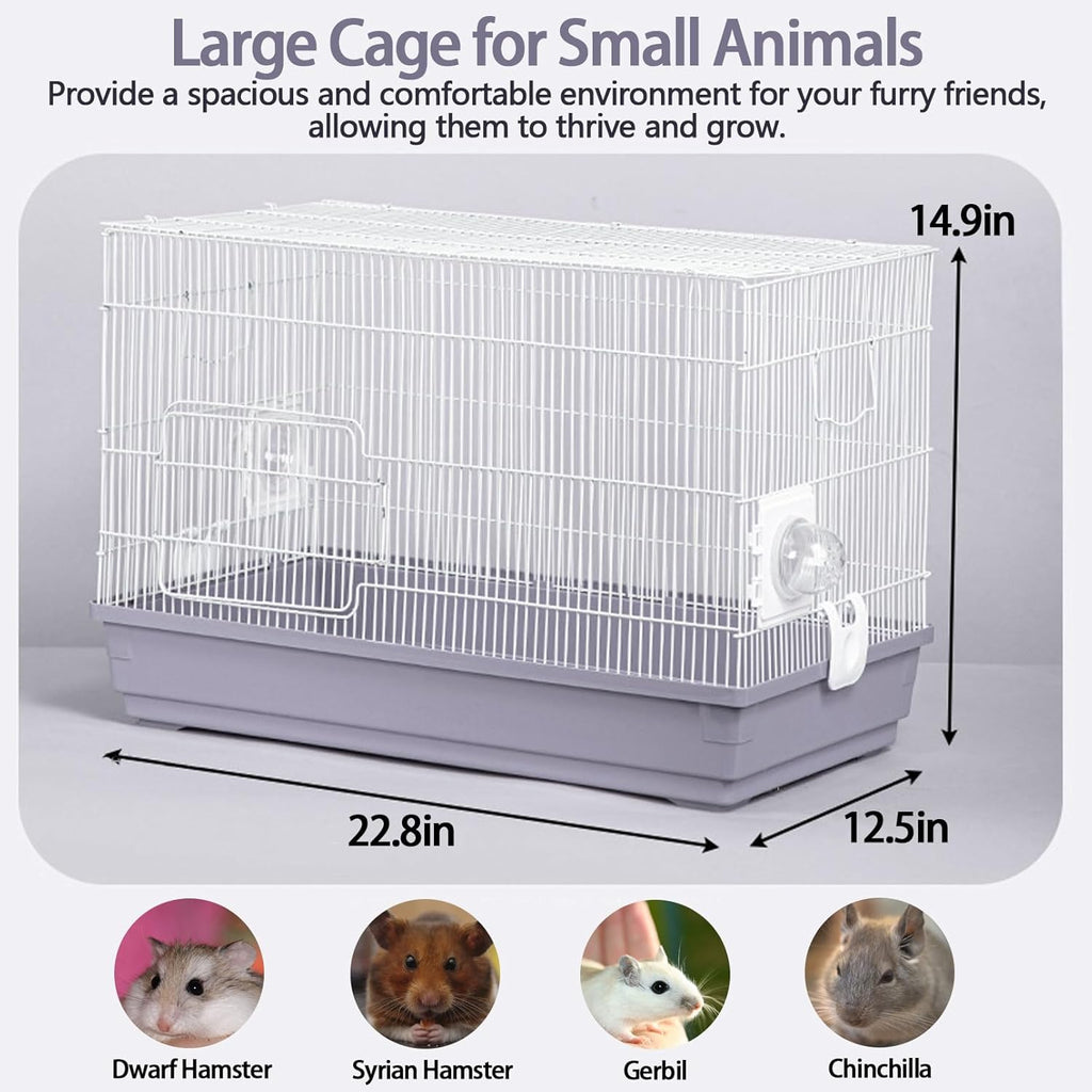 Large 3-Levels Grey Hamster Cage with Accessories V934262