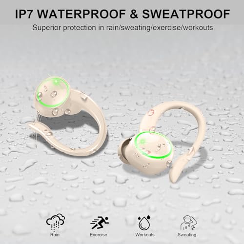 Pink Wireless Bluetooth 5.4 Over-Ear Earbuds with ENC Noise Cancelling Mic H69876