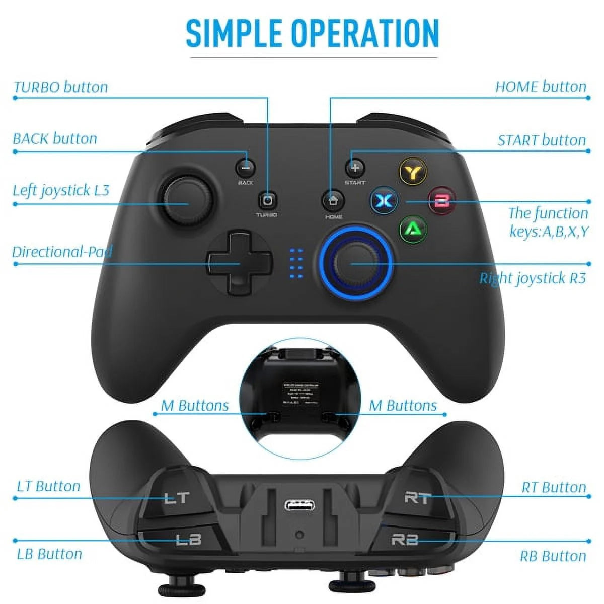 Wireless Gaming Controller for PC PS3 Switch T274