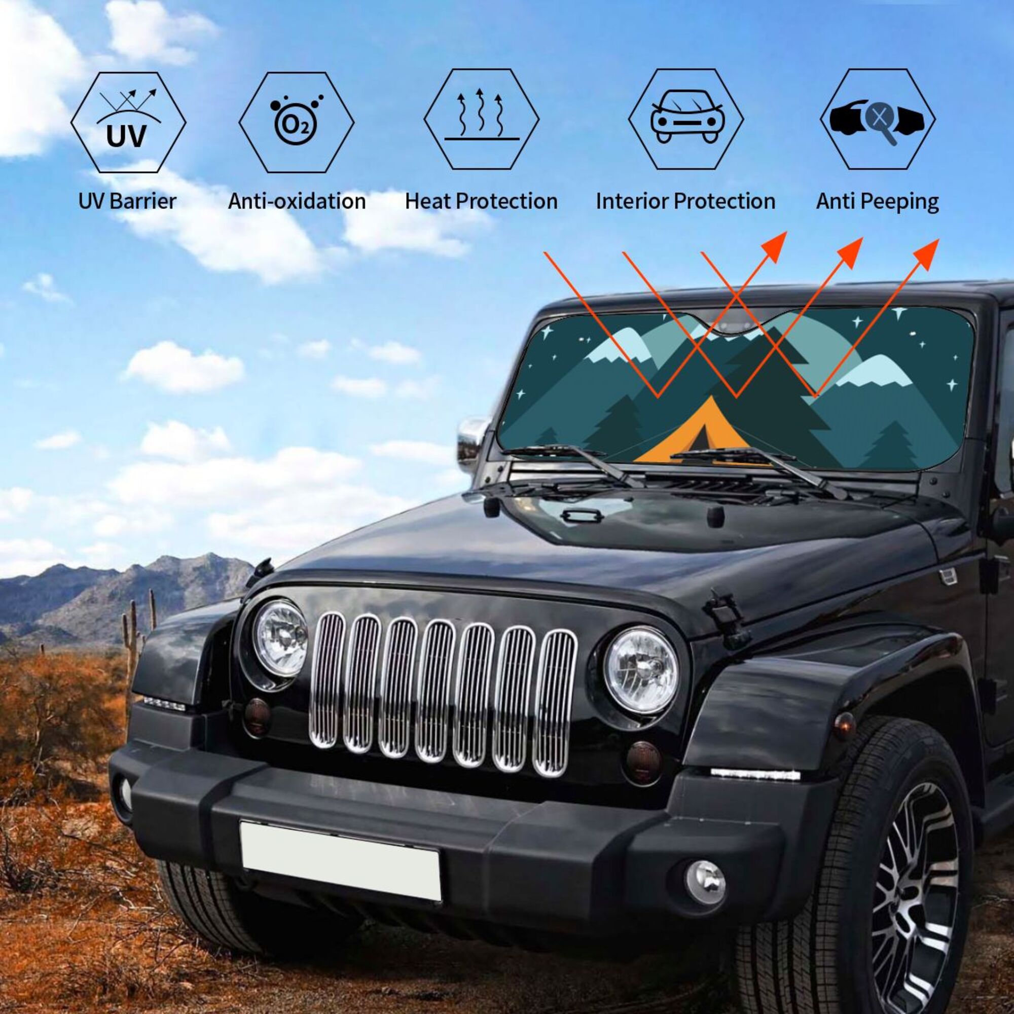 Medium Size Car Sun Shade Windshield W380