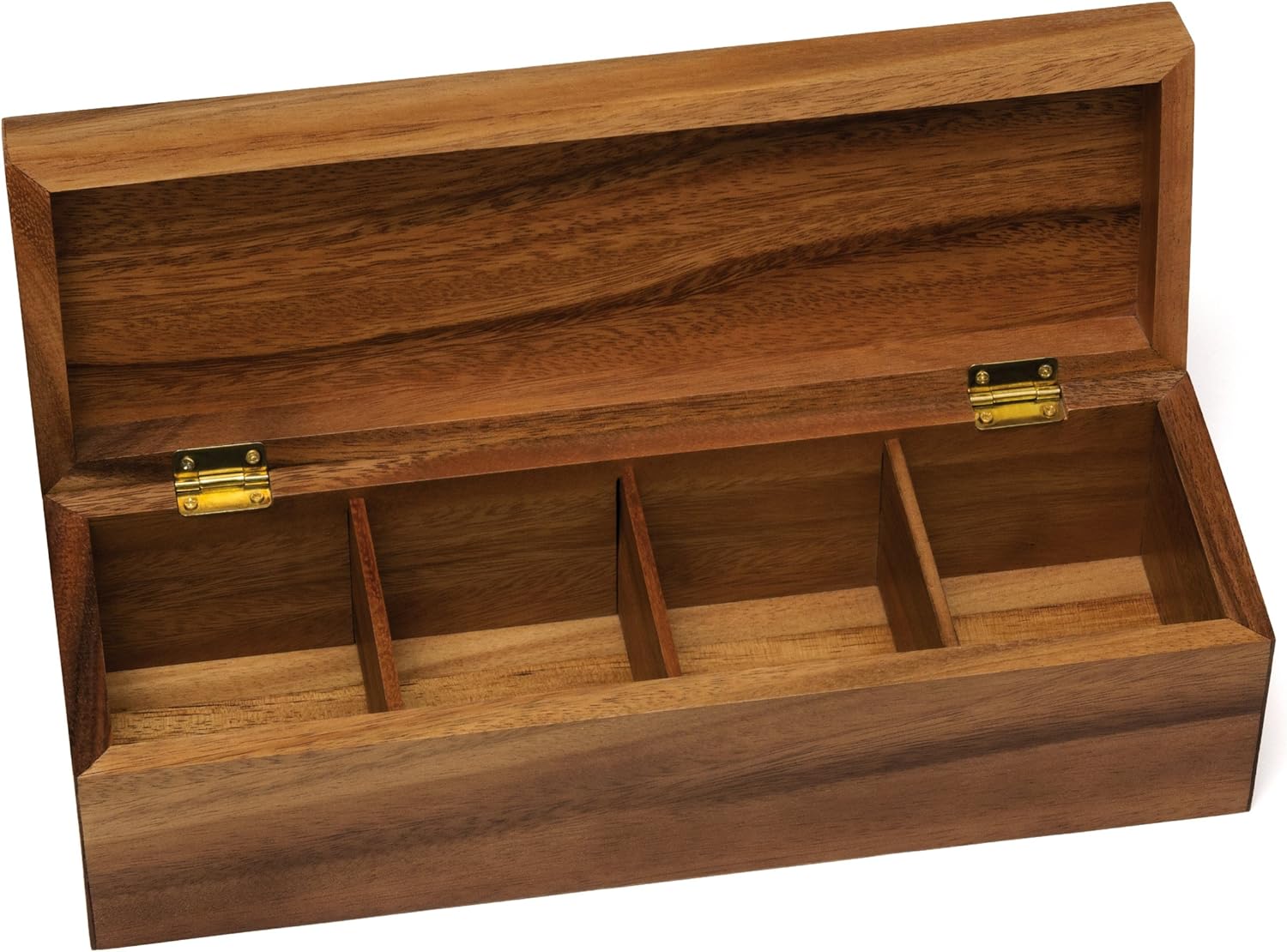 Acacia Wood Tea Box with 4 Sections P7056