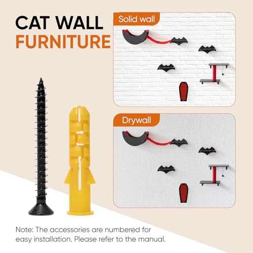 7pcs Wall-Mounted Cat Shelves Set with Scratching Board P407
