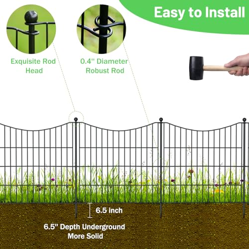 24 in(H) X 10 ft(L) Rustproof Metal Wire Garden Fence U1051