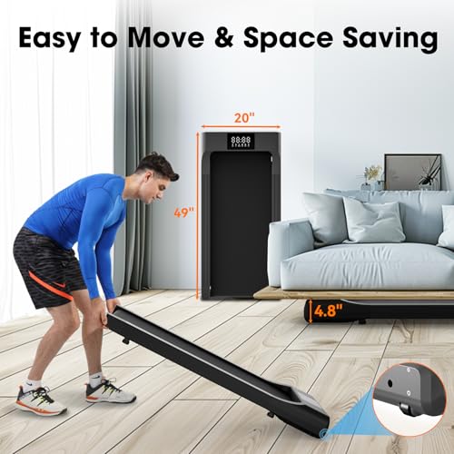 Smart Walking Pad, Under Desk Treadmill, 2 in 1 Portable Compact Desk Treadmill with Remote Control LED Display K15396