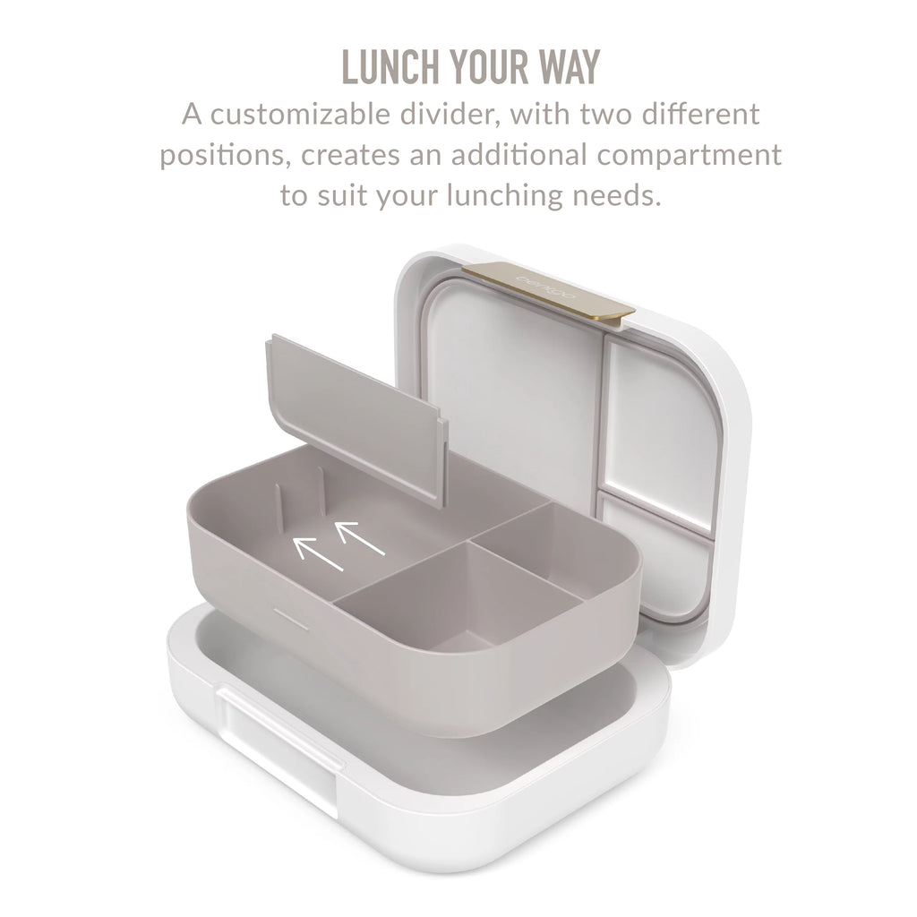 Leak-Resistant 4-Compartment Bento-Style Lunch Box, BPA-Free (Dark Gray) F61035