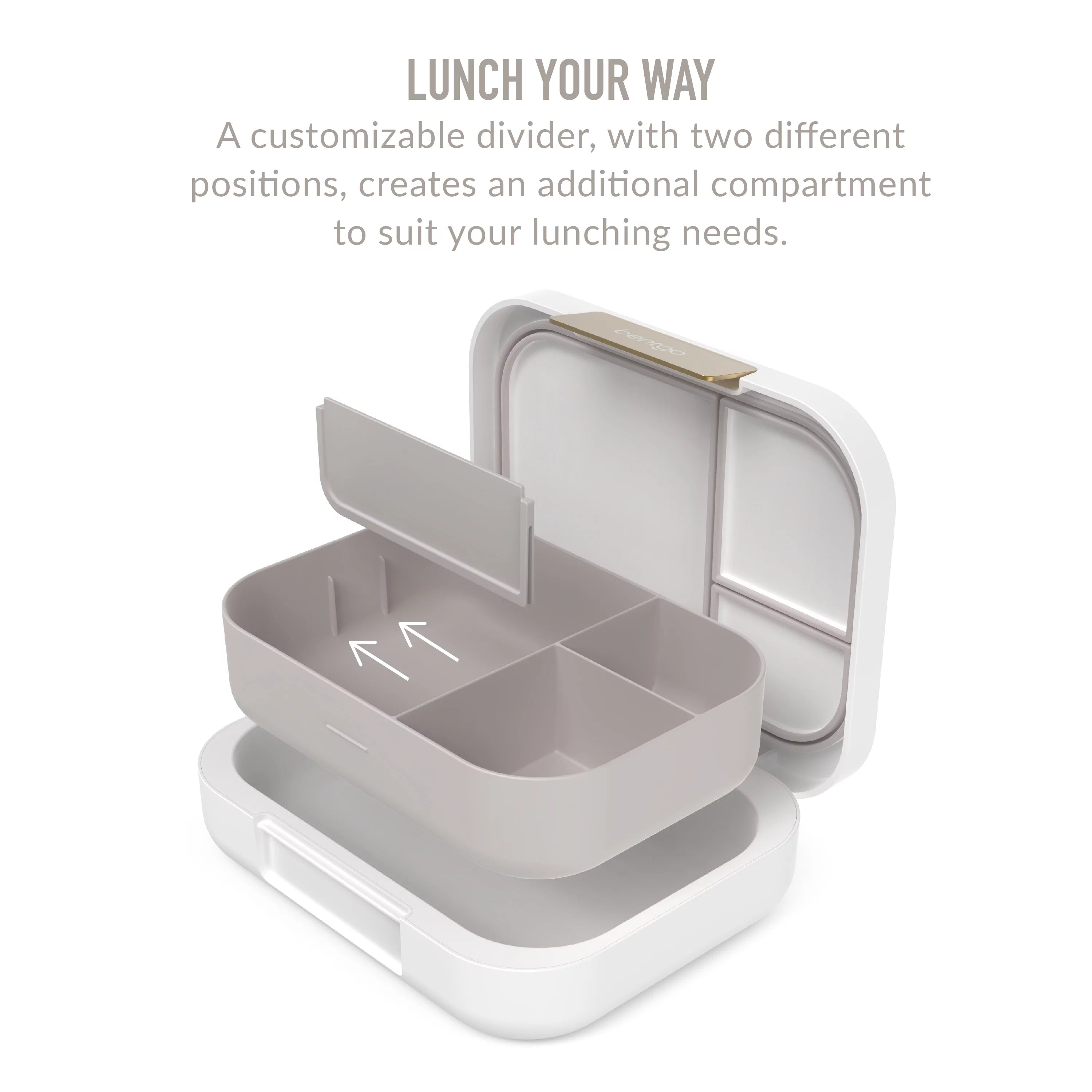 Leak-Resistant 4-Compartment Bento-Style Lunch Box, BPA-Free (Dark Gray) F61035
