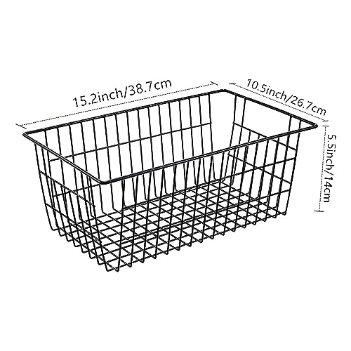 White Wire Storage Baskets with Handles, Set of 6 F8309